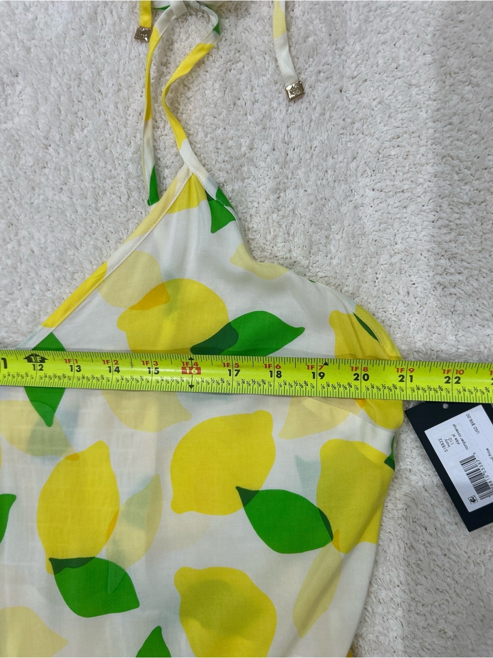 Kate Spade New York Lemon Print Romper Swim Coverup Size XL NWT Playful Beach - Picture 7 of 11
